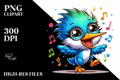 Cute Baby Kingfisher Moon Dance Clipart Product Image 3