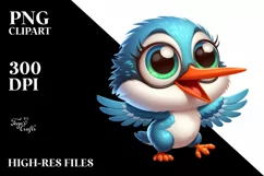Cute Baby Kingfisher Moon Dance Clipart Product Image 3