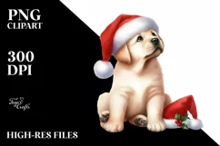 Christmas Cat with Santa Hat, PNG Product Image 1
