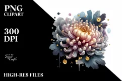 Shiny Chrysanthemum Golden | Clipart Product Image 1