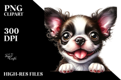 Baby Boston Terrier with Flowers PNG Product Image 2