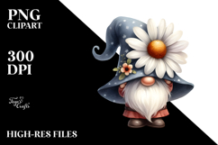 Cute Gnome with Daisy PNG Product Image 2