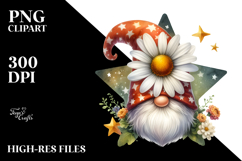Cute Gnome with Daisy PNG Product Image 2