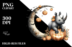 Baby Rhino Dressed for Halloween PNG Product Image 2