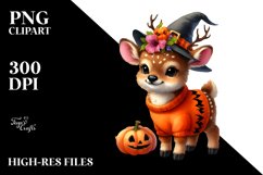 Simple Watercolor Vibrant Elk Halloween | Clipart Product Image 3