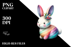 Pastel Bunny Made of Wood PNG Product Image 2