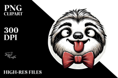 Silly Sloth with Bow Tie, Transparent PNG Product Image 2