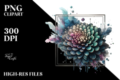 Abstract Chrysanthemum Frame PNG Product Image 2