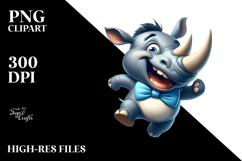 Rhino with Bow Tie, Transparent PNG Product Image 2