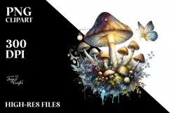 Detailed Magical Mushroom PNG Product Image 1
