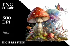 Detailed Magical Mushroom PNG Product Image 1