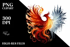 Simple Phoenix Bird of Fire and Ice PNG Product Image 2