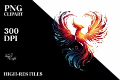 Simple Phoenix Bird of Fire and Ice PNG Product Image 2
