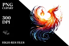 Simple Phoenix Bird of Fire and Ice PNG Product Image 2