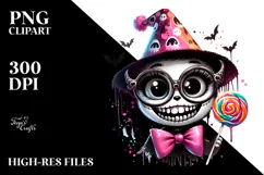Haunted Doll with Party Hat, Watercolor PNG Product Image 2