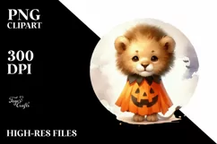 Cute Halloween Baby Lion PNG Product Image 3