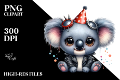 Energetic Punk Baby Koala PNG Product Image 2