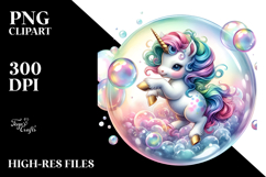 Colorful Baby Unicorn Twirling PNG Product Image 2