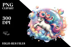 Colorful Baby Unicorn Twirling PNG Product Image 2