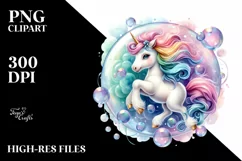 Colorful Baby Unicorn Twirling PNG Product Image 3