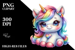 Cute Baby Unicorn Clipart Product Image 2