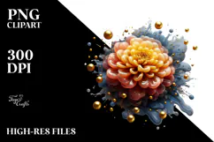 Glossy Marigold with Golden Insertions PNG Product Image 2