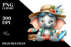 Cute Colorful Baby Elephant | Summer Clipart Product Image 3