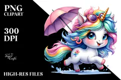 Funny Running Unicorn, Transparent PNG Product Image 2