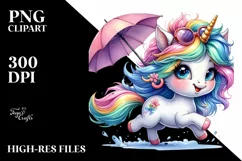 Funny Running Unicorn, Transparent PNG Product Image 1