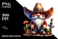 Vibrant Christmas Cowboy Gnome, PNG Product Image 3
