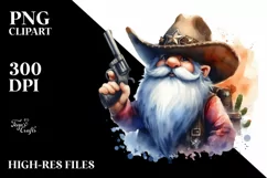 Vibrant Christmas Cowboy Gnome, PNG Product Image 3
