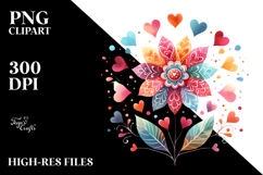 Simple Boho Heart Flower, PNG Product Image 2