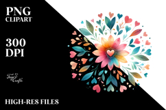 Simple Boho Heart Flower, PNG Product Image 2