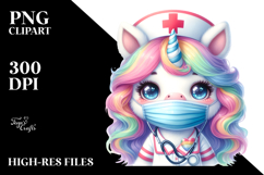 Baby Unicorn Nurse Mask Clipart Product Image 2