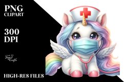 Baby Unicorn Nurse Mask Clipart Product Image 3