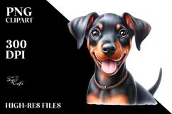 Happy Baby Doberman Pinscher, PNG Product Image 2