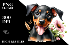 Happy Baby Doberman Pinscher, PNG Product Image 2