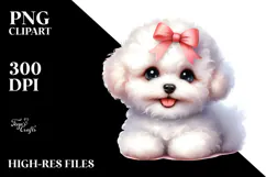 Happy Baby Bichon Frise, PNG Product Image 2