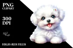 Happy Baby Bichon Frise, PNG Product Image 2