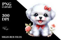 Happy Baby Bichon Frise, PNG Product Image 2