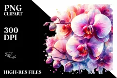 Vibrant Orchid Glossy Petals Abstract | Clipart Product Image 3