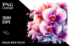 Vibrant Orchid Glossy Petals Abstract | Clipart Product Image 2