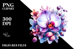 Watercolor Abstract with Vibrant Orchid Glossy Petals Product Image 2