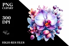 Watercolor Abstract with Vibrant Orchid Glossy Petals Product Image 3