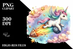 Colorful Baby Unicorn PNG Product Image 3