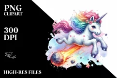 Colorful Baby Unicorn PNG Product Image 1
