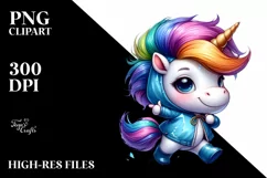 Cute Baby Unicorn Dancing PNG Product Image 1