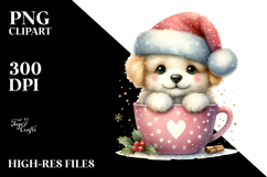 Cute Dog with Santa Hat PNG Product Image 2