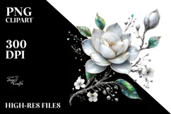 Gardenia with Metallic Insertions, Transparent PNG Product Image 2
