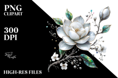 Gardenia with Metallic Insertions, Transparent PNG Product Image 2